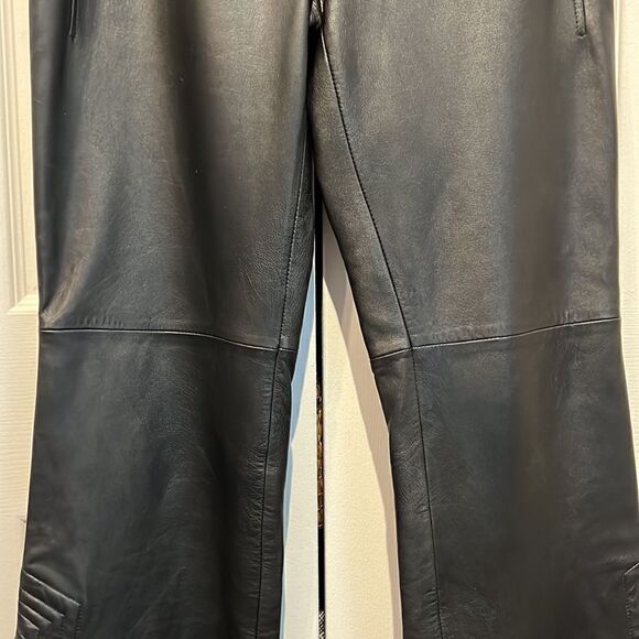 Betty Barclay Black Italian Leather High Waist Pants Size 8-10 see measurements - Picture 3 of 15